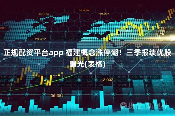 正规配资平台app 福建概念涨停潮！三季报绩优股曝光(表格)